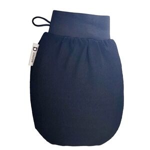 2 x DERMSTORE Scrubbing Exfoliating Facial Mitt Glove Scrubber Black New